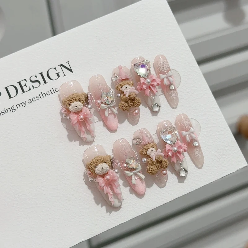 Thematisches 3D Bären Nagelkunst Set
