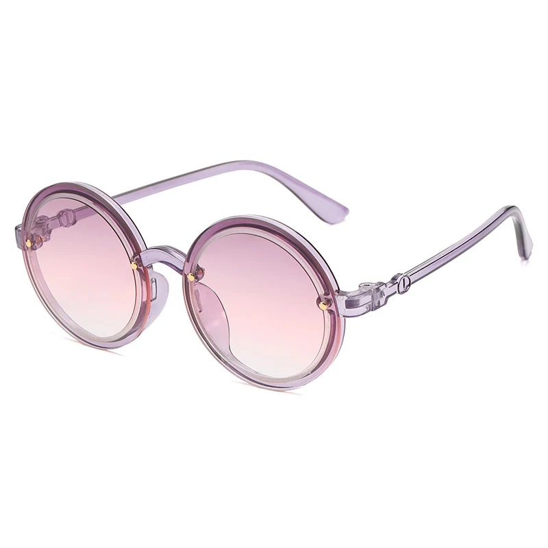 Runde Damen-Sonnenbrille mit transparentem Rahmen Skanto