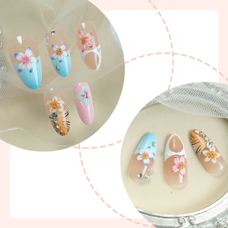Tropisch inspiriertes dekoratives Press-On-Nagelkunst-Set