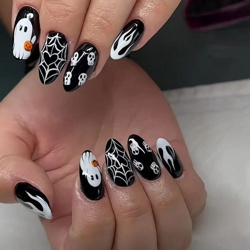 Künstlerisches Langes Stiletto Press-On Nagelset