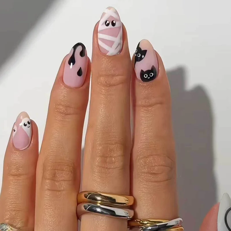 Künstlerisches Langes Stiletto Press-On Nagelset