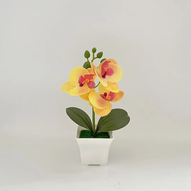 Realistische Künstliche Orchidee in dekorativem Pflanzenpot für Dekoration
