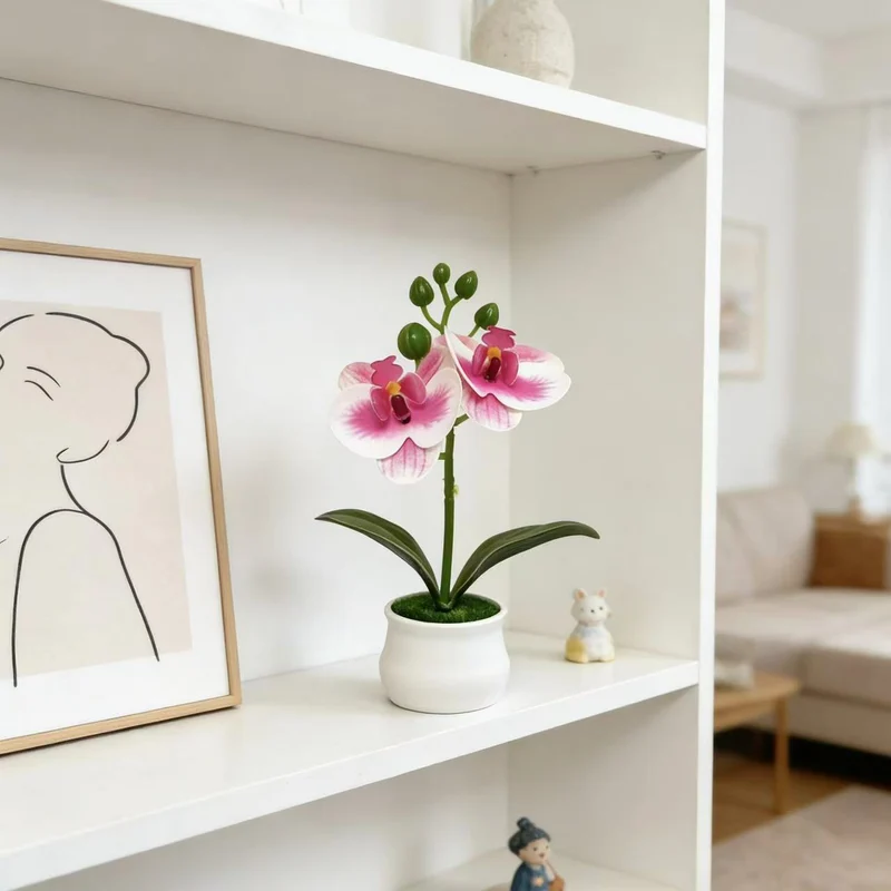 Realistische Künstliche Orchideen Blumenarrangement für Wohnkultur