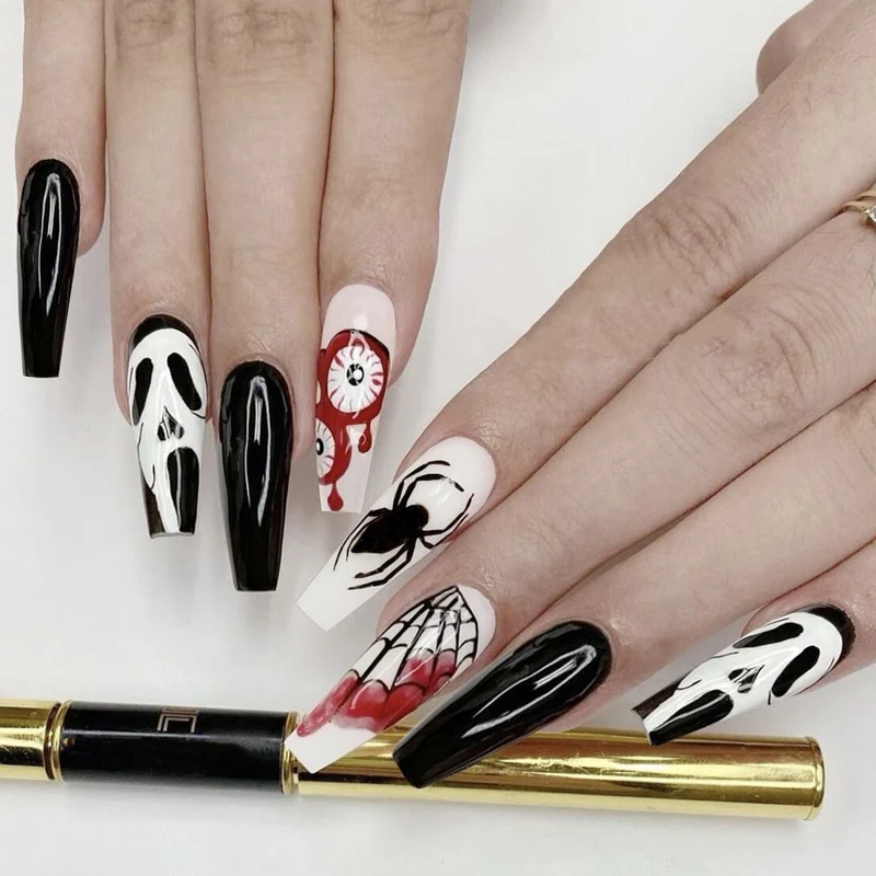 Künstlerisches Horror-Thema Press-On Nagelset