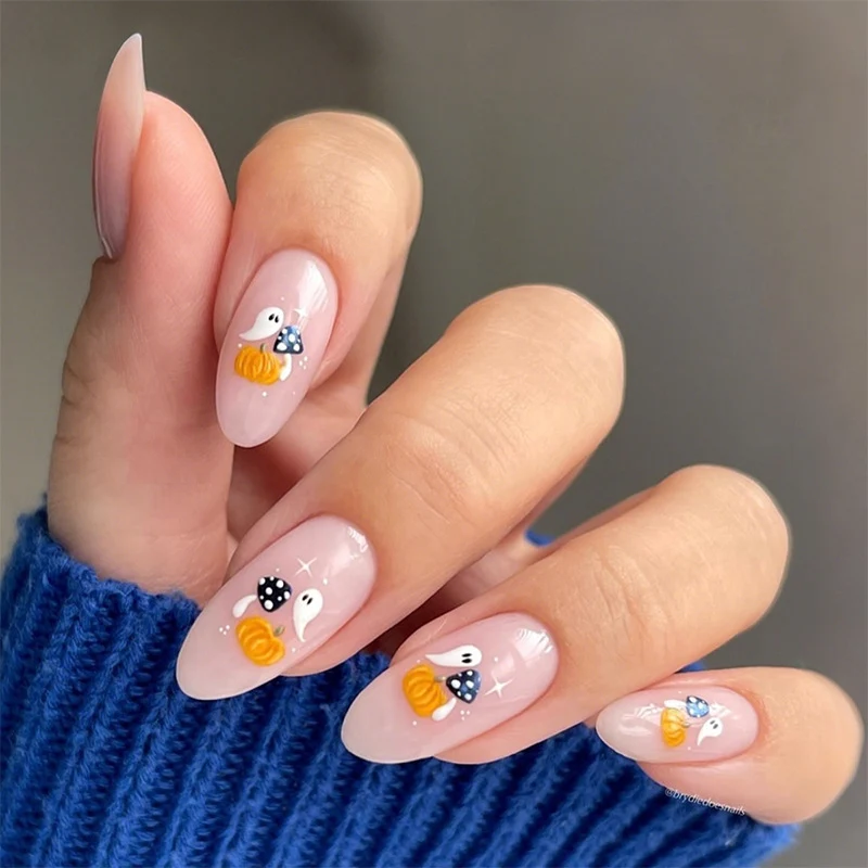 Verspielt Halloween-Themen Press-On Nagelkunst