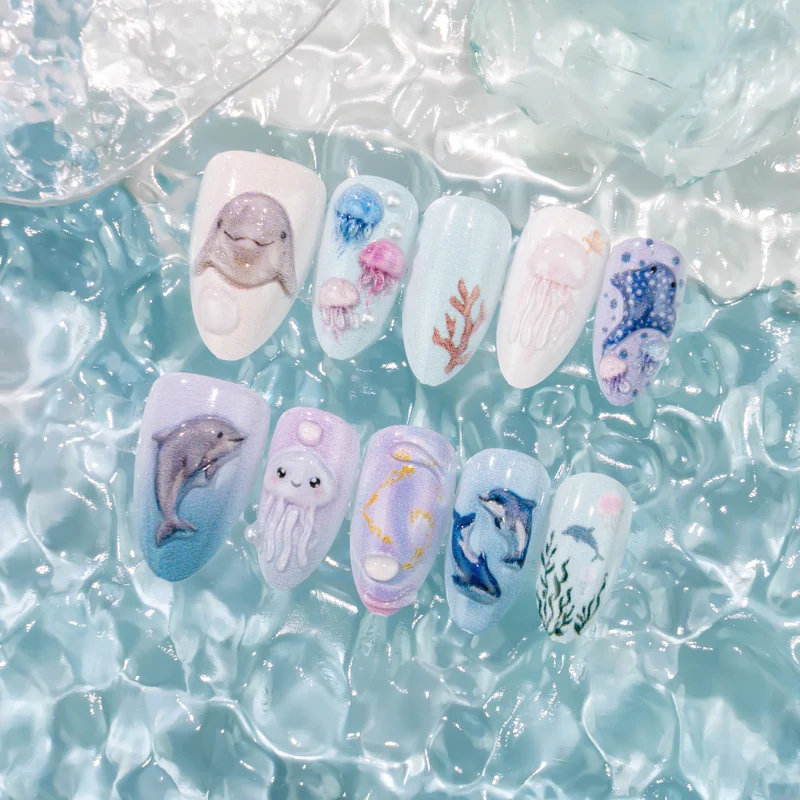 Ozean-Themen-Nagelkunst