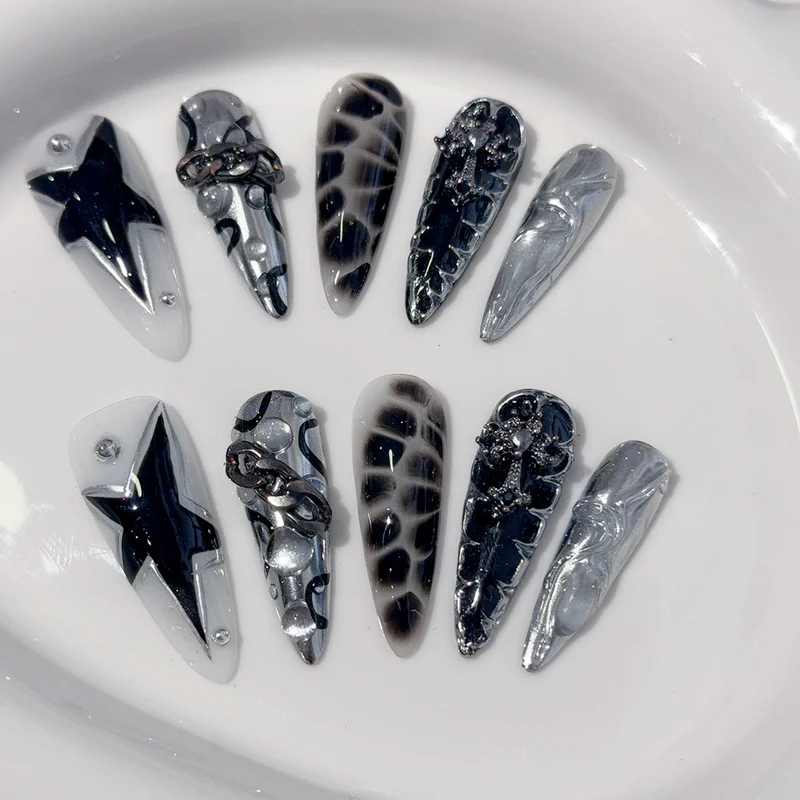 Gothic-Themen Druck-Nagelset