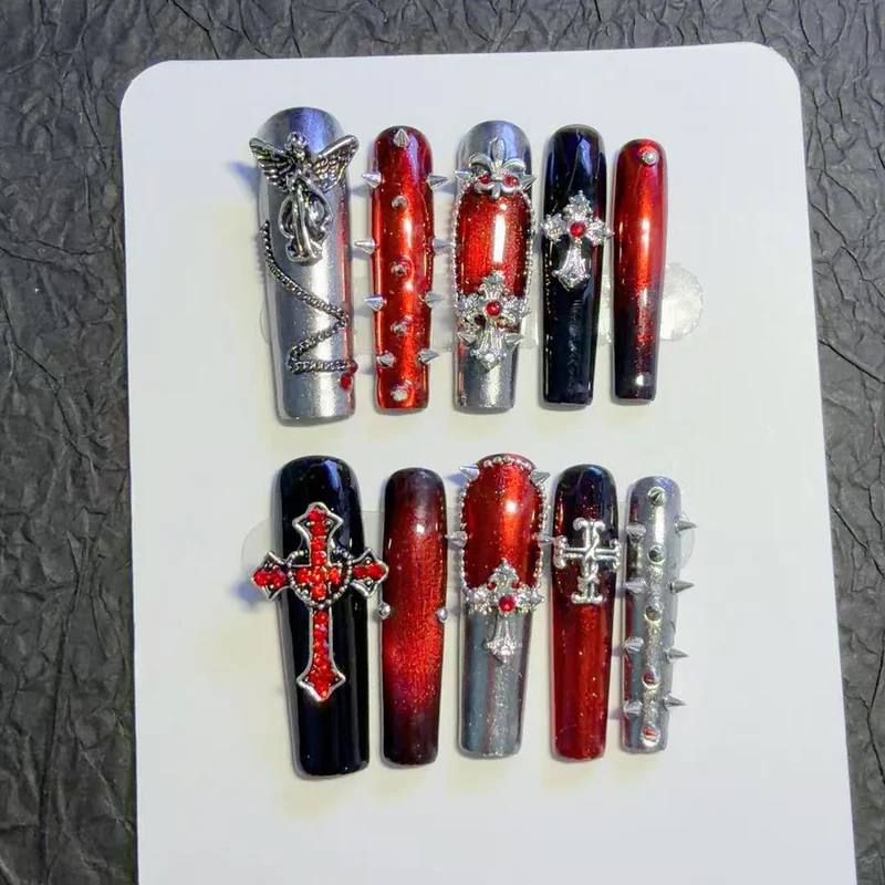 Gothic-Themen Dekorative Press-On Nagelkunst Set