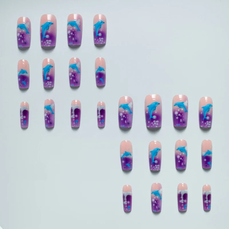 Delfin-Themen Künstliches Nageldesign Set