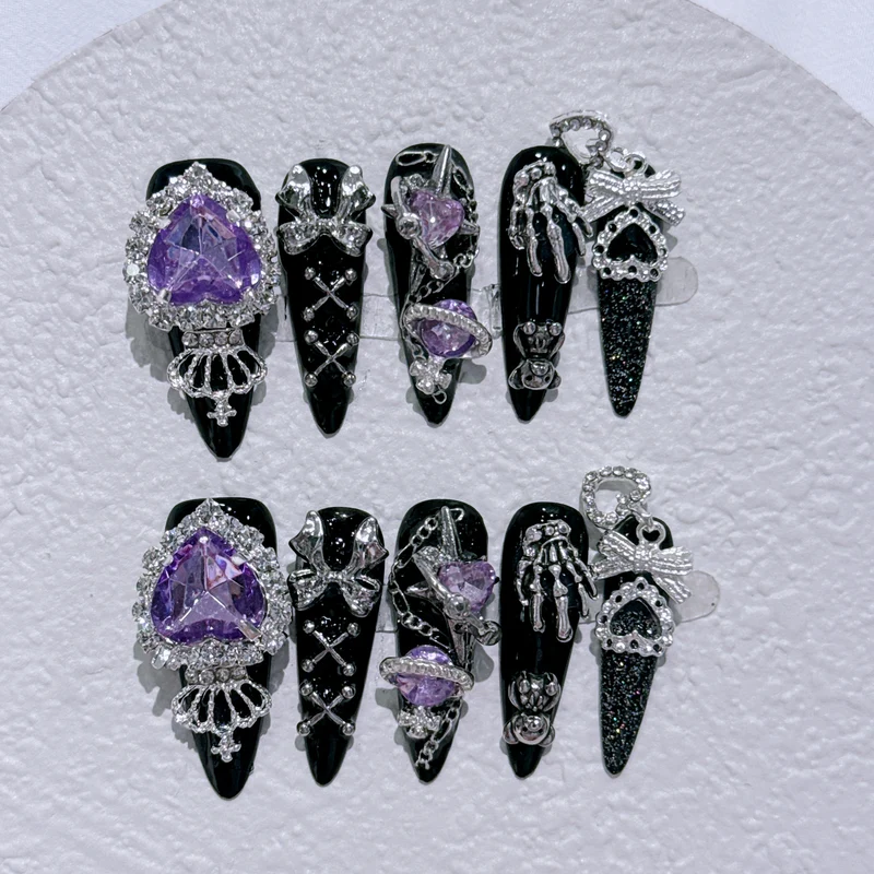 Gothic-inspiriertes Strass-Nagelkunst-Set