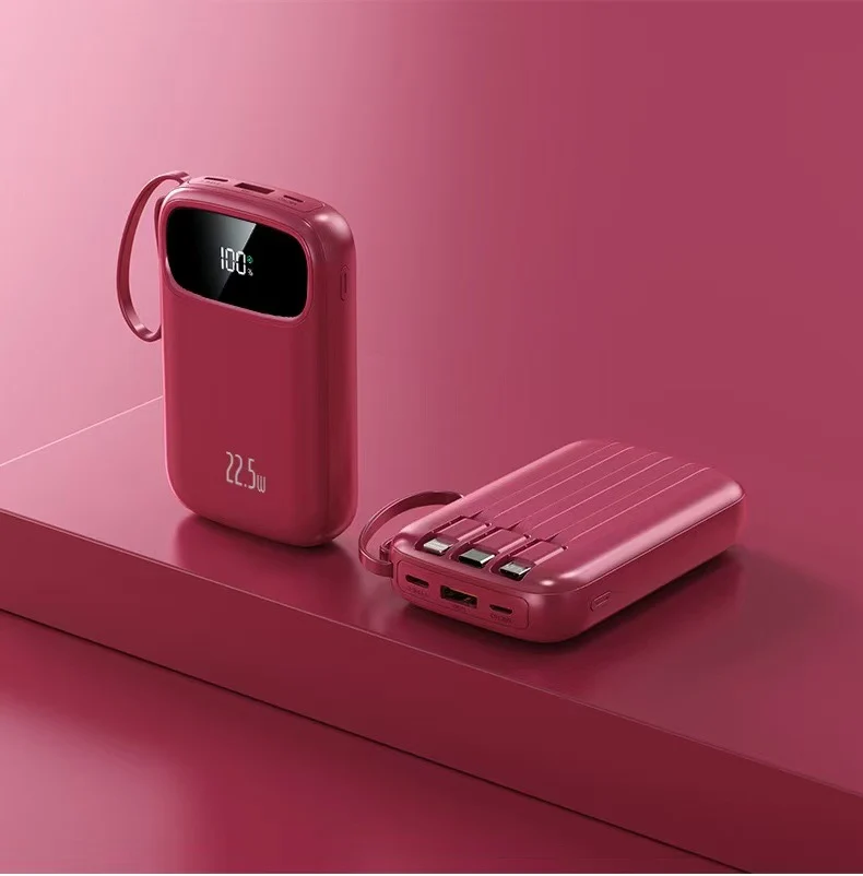 Tragbare Powerbank mit integrierten Ladeanschlüssen Skanto