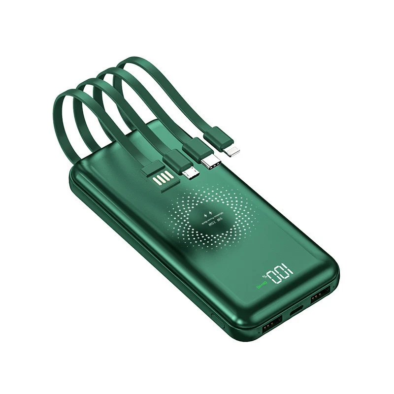 Tragbare Powerbank mit integrierten Kabeln Skanto