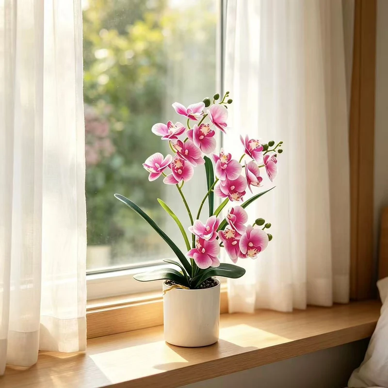 Lebensechte Künstliche Orchideen Pflanze Arrangement für Dekorative Dekoration