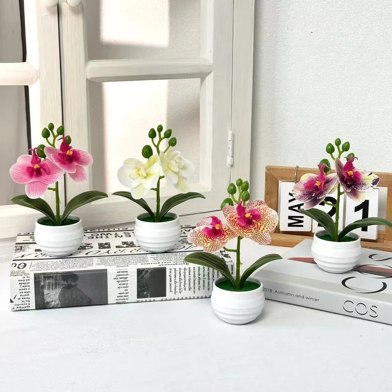 Lebensechte künstliche Orchideenpflanzenanordnung für die Innendekoration