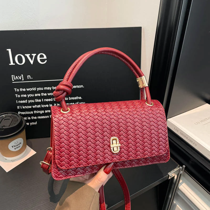 Gewebte Leder Abend-Clutch