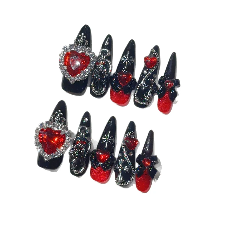 Gothic Herz Charm Nagel Kunst Set