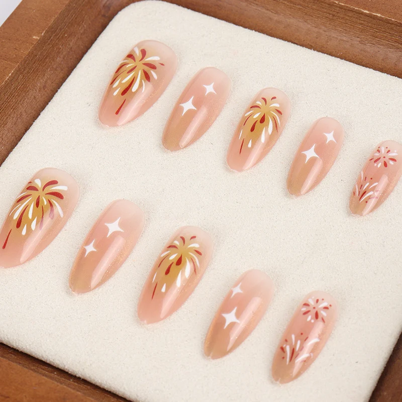 Künstlerisches florales Design Press-On Nagel Kit