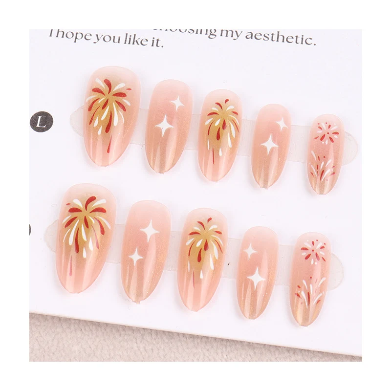 Künstlerisches florales Design Press-On Nagel Kit