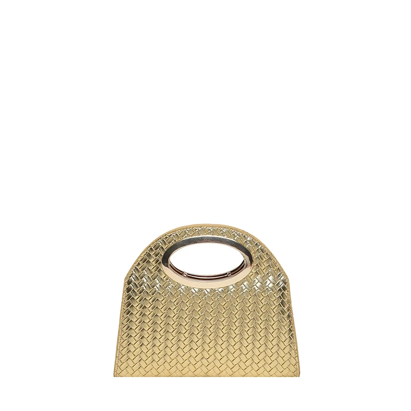 Gewebte Handtasche mit Goldakzent