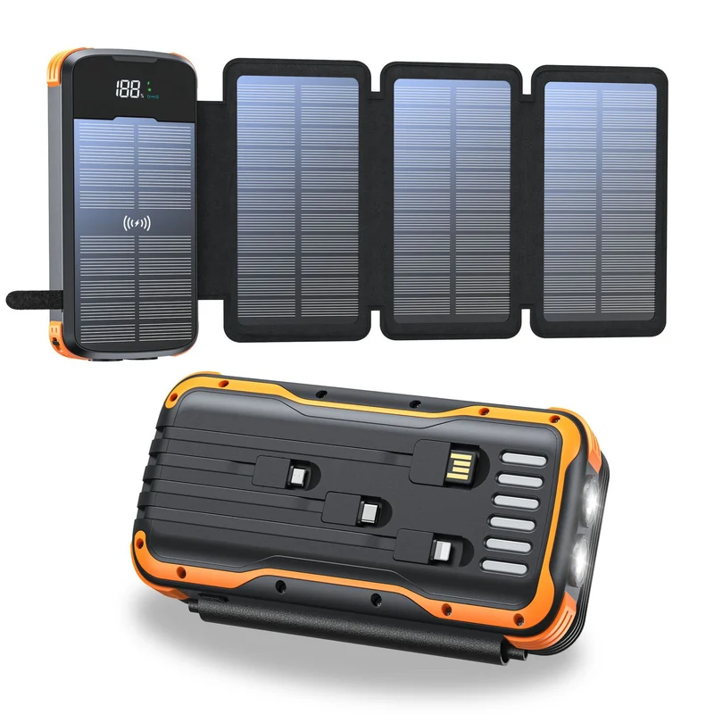 Solar Powerbank mit kabelloser Ladefunktion von Skanto