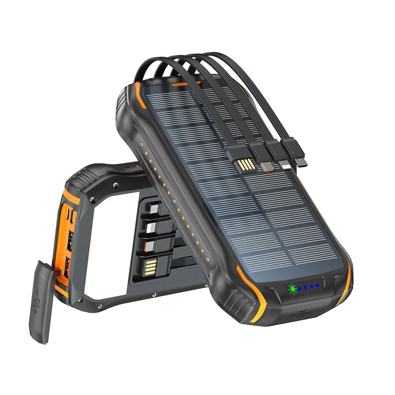 Robuste Solar Powerbank mit Schnellladefunktion und integriertem LED-Licht Skanto