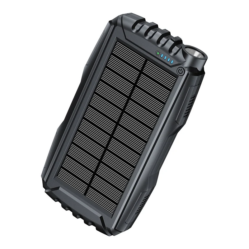 Robuste Solar-Powerbank mit LED-Taschenlampe Skanto