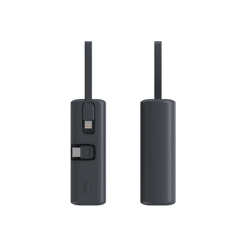 Kompakte Powerbank mit integriertem Ladekabel und LED-Anzeige Skanto