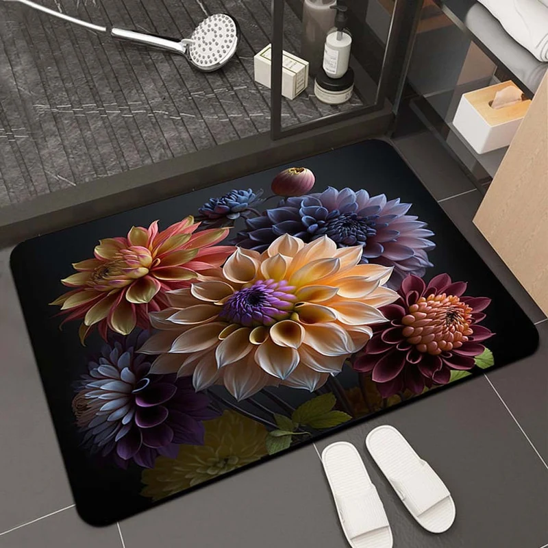 Blumenmuster Badezimmermatte