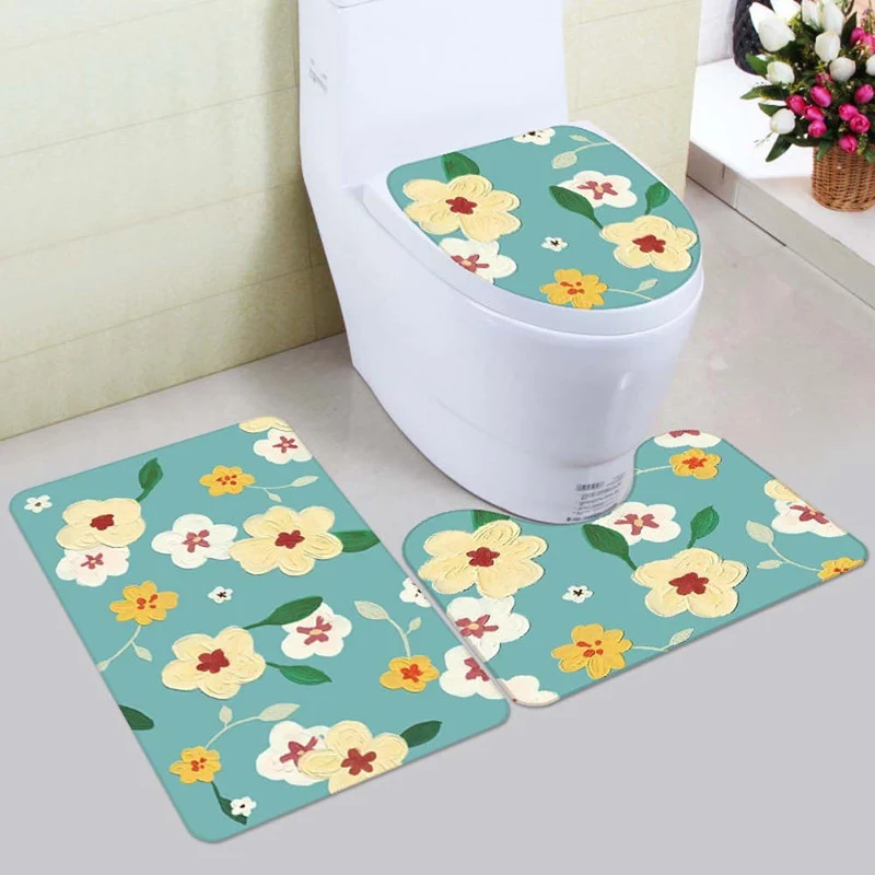 Floral Bunny-Themen Badmatten-Set