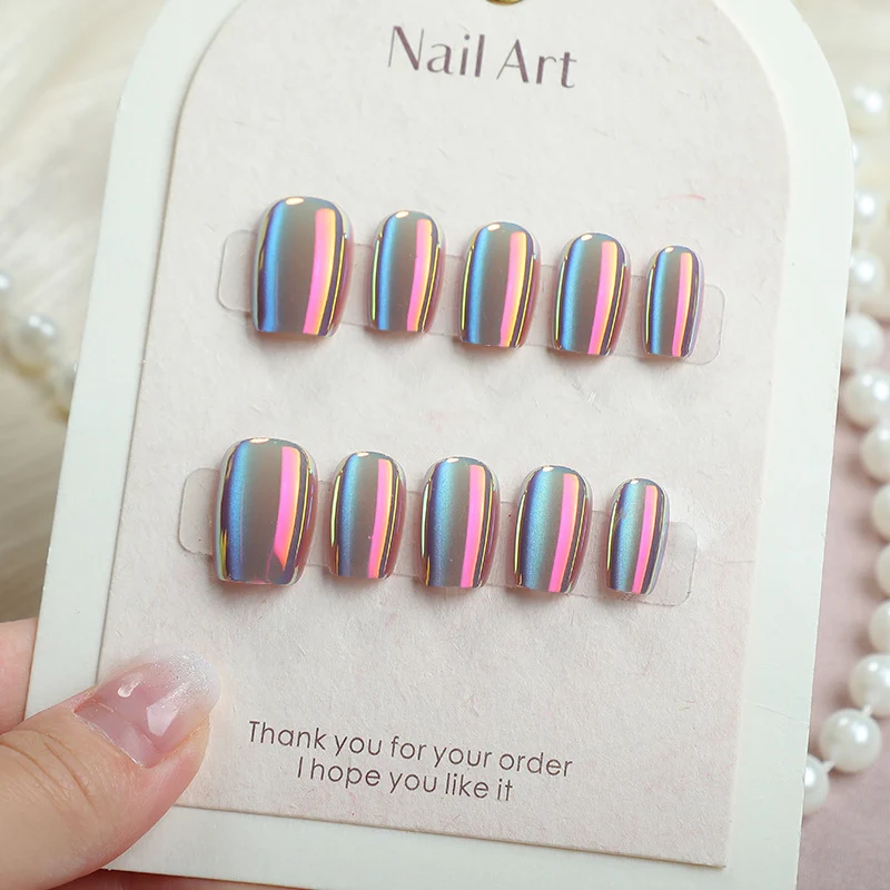 Iridescent Press-On Nagelkunst Set
