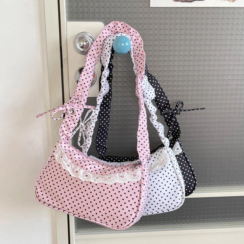 Vintage-inspirierte Polka Dot Handtasche