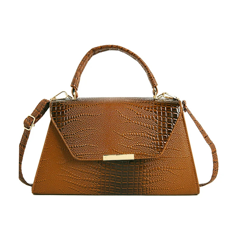 Strukturierte Leder Schultertasche