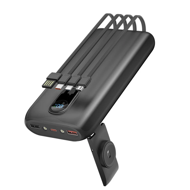 Powerbank mit integrierten Ladekabeln und LCD-Bildschirm Skanto