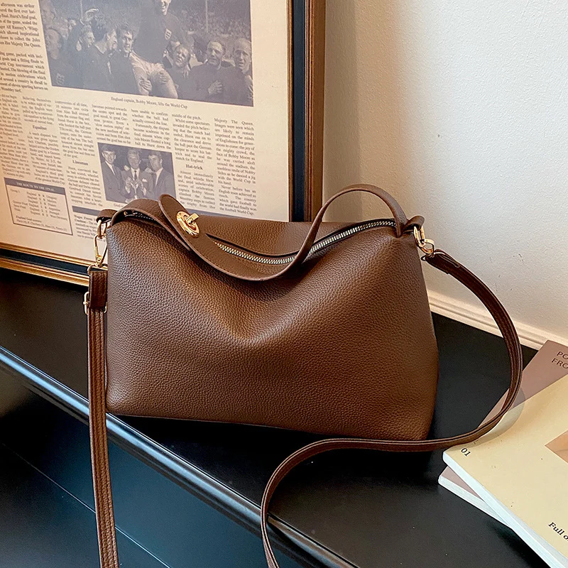 Texturierte Leder Crossbody-Tasche