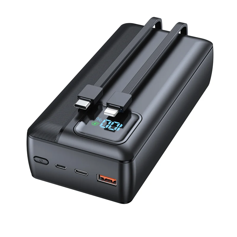 Powerbank mit integriertem Ladekabel und LED-Anzeige Skanto