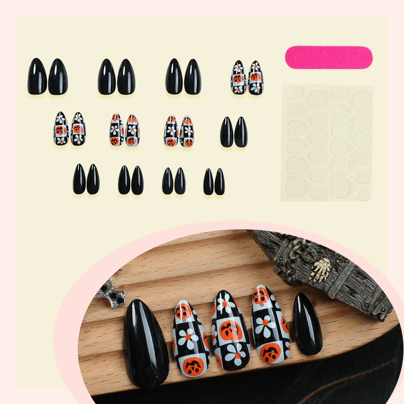 Halloween-Themen Press-On Nagelkunst Set