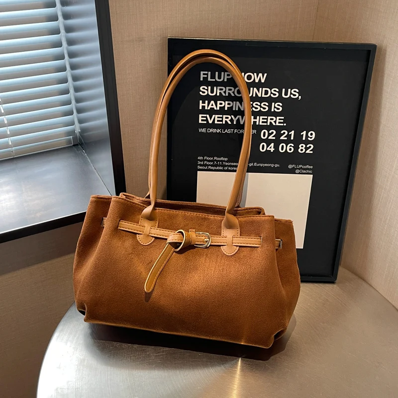 Wildleder-Finish Alltag Handtasche
