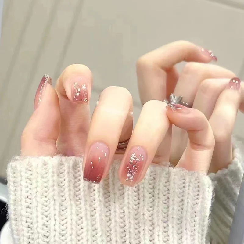 Glamouröser Glitzer Ombre Press-On Nagelset