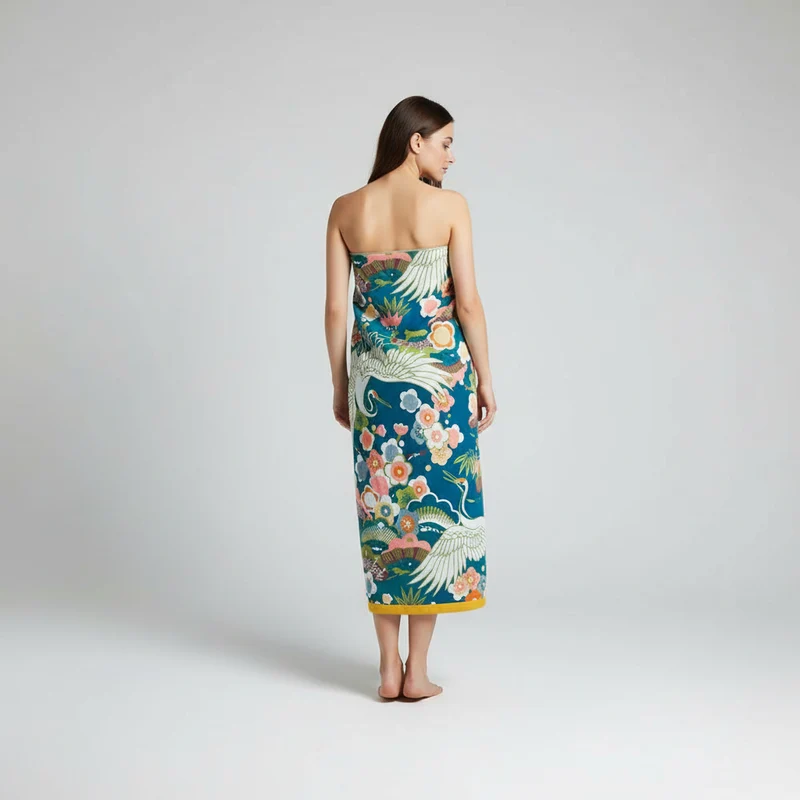 Elegante Badetuch Mit Druck - FlowerLuxe