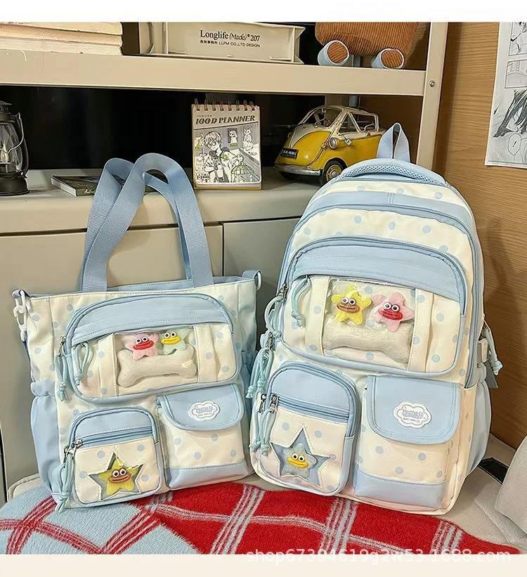 Schulrucksack- und Tragetaschen-Set mit vielen Fächern Skanto