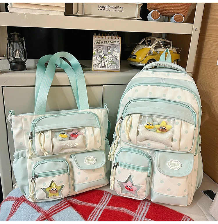 Schulrucksack- und Tragetaschen-Set mit vielen Fächern Skanto