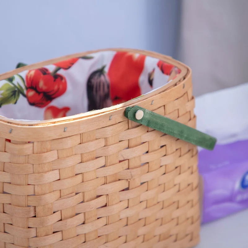 Handgewebter Marktkorb mit Futter Brehn
