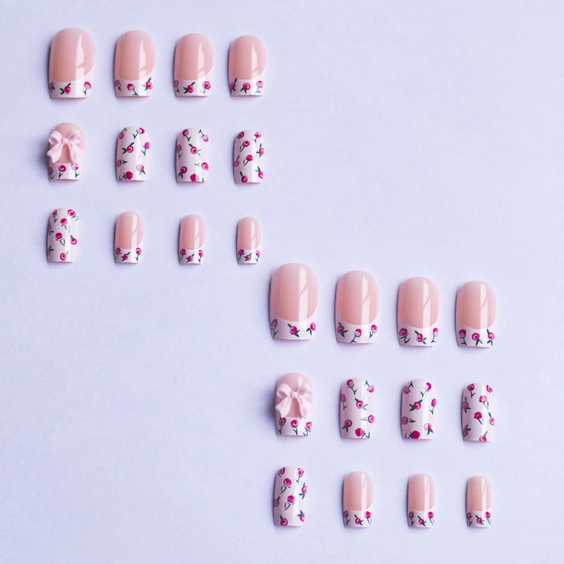 Florale Schleifen Nagelkunst
