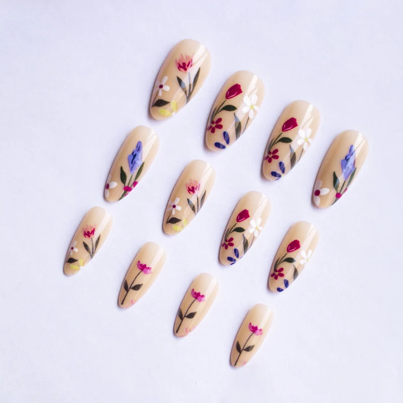 Florale Kunst Nageldekor Set