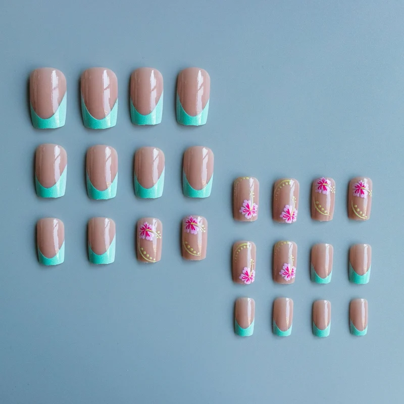 Floral Accent Acryl-Nagelkunst Set