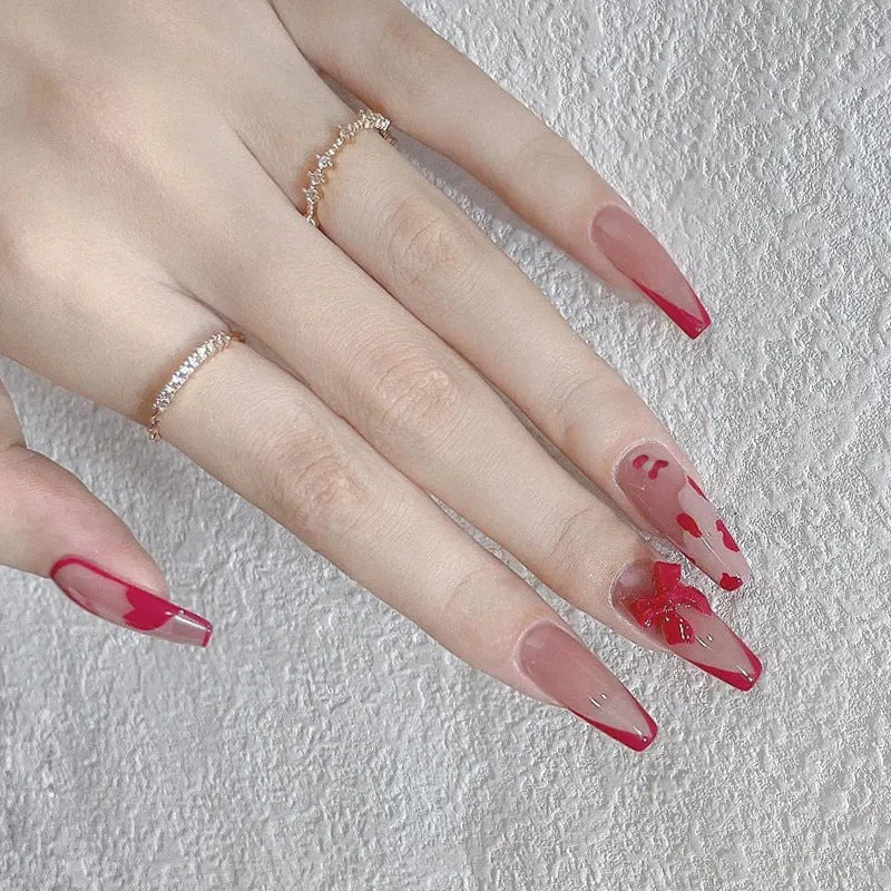 Dekoratives Langes Stiletto Press-On Nagel Set