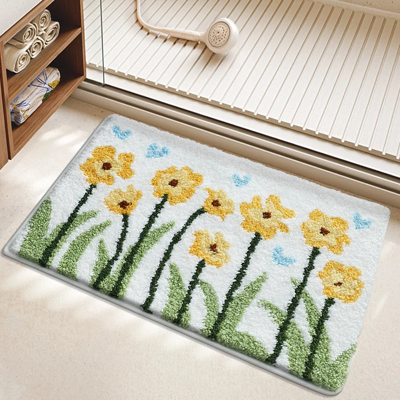 Florales Muster Badezimmerteppich