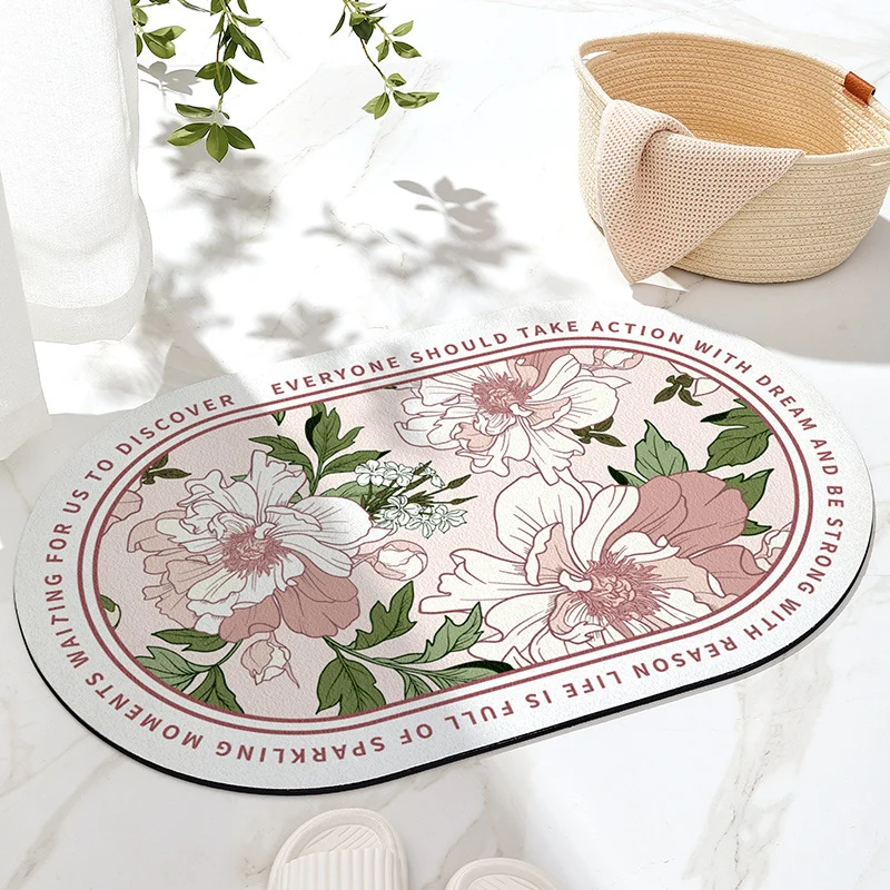 Florale inspirierende Badematte