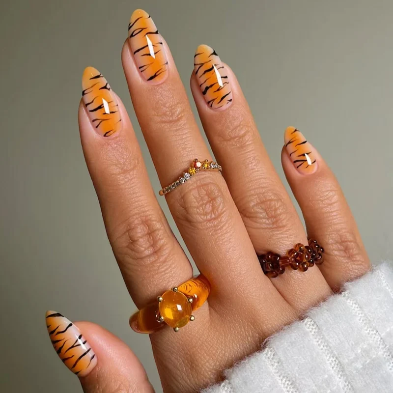 Kreatives Tigerdruck Nagelkunst-Set