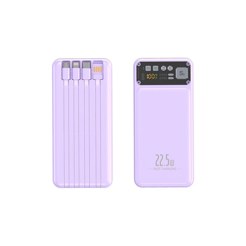 Powerbank mit integriertem Kabelsystem und digitaler Ladeanzeige Skanto